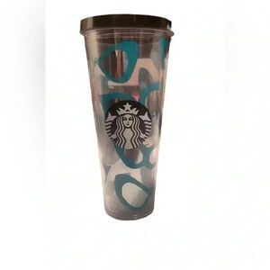 Starbucks collector MIRRORED CAT EYE SUNGLASSES Teal Venti  cold tumbler